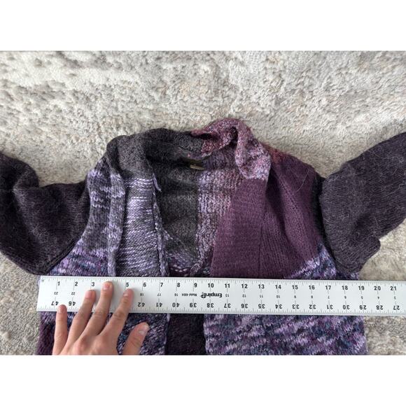 Fenn Wright Mason Sz S Colorblock Alpaca Wool Blend Cardigan Sweater Purple - Picture 4 of 7